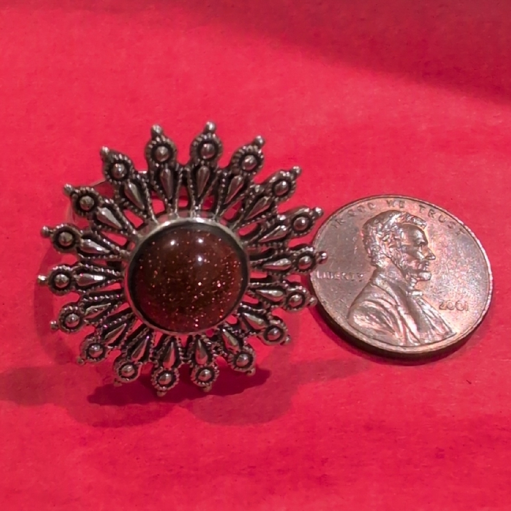 Goldstone Ring Sterling Silver - image 4